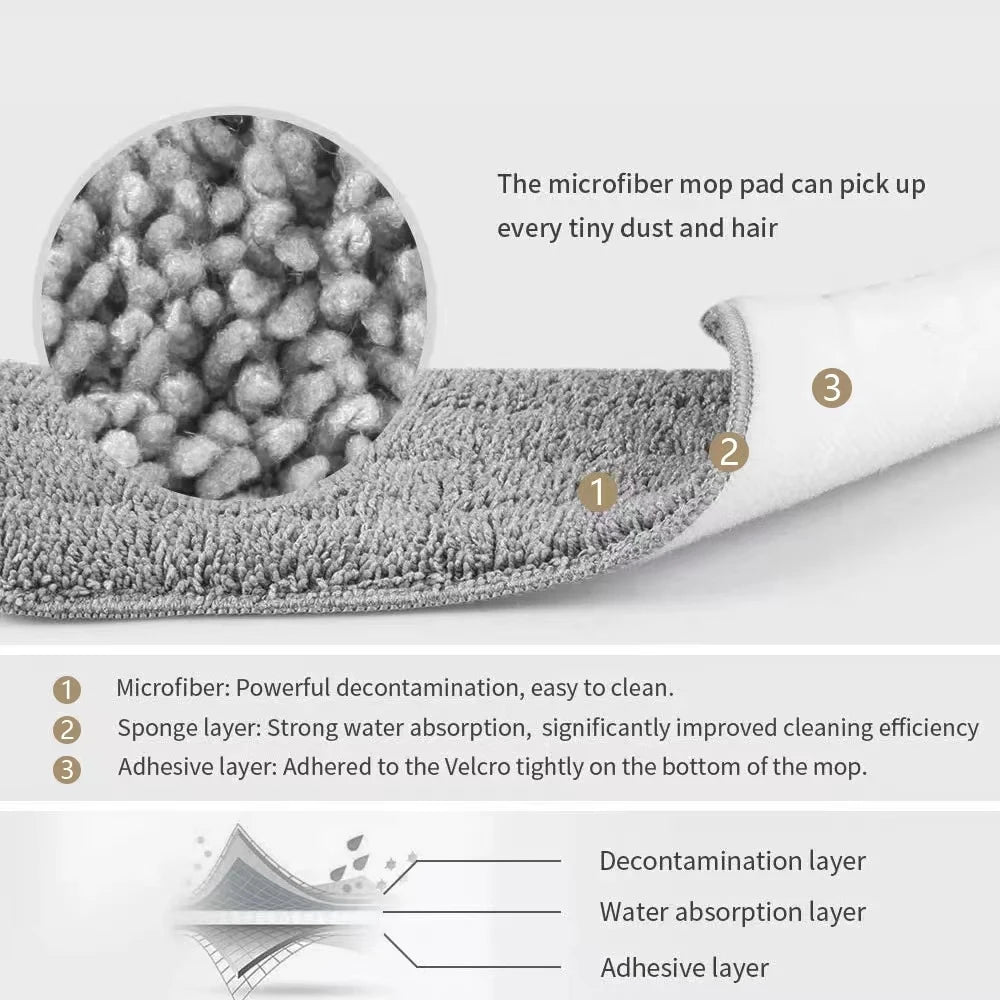 Mop Bucket Stainless Steel Pole Handle Removable Spin Dry Magic Wash Mop Water Flat Cleaning Hands Free Mop